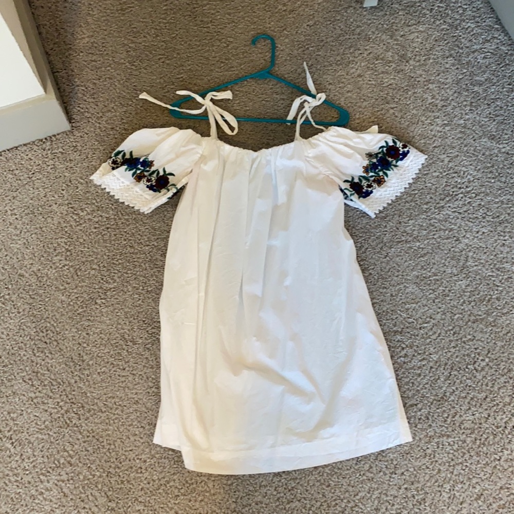 White off the should dress